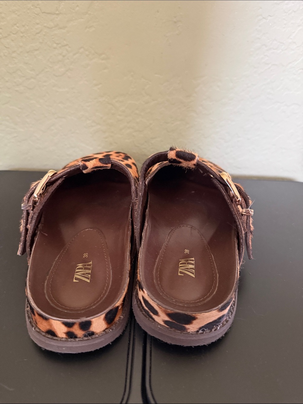 Zara leopard print Mary Jane clogs Size 38 - Picture 5 of 6